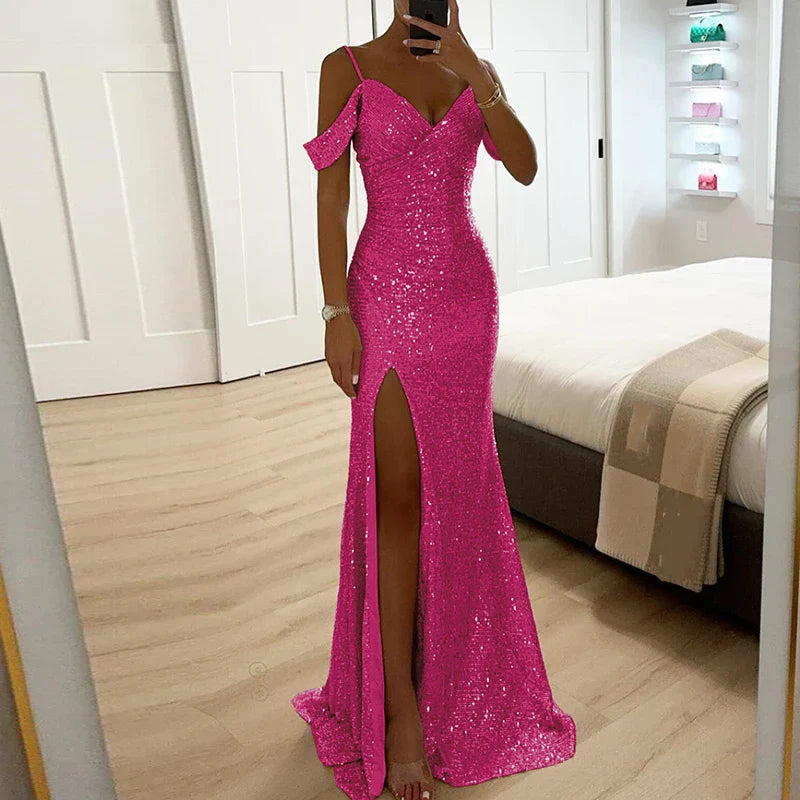 Dames Glitzer Elegante Avondjurk | Maxi