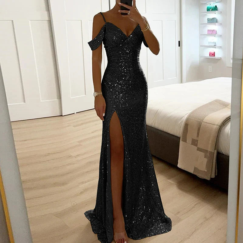 Dames Glitzer Elegante Avondjurk | Maxi