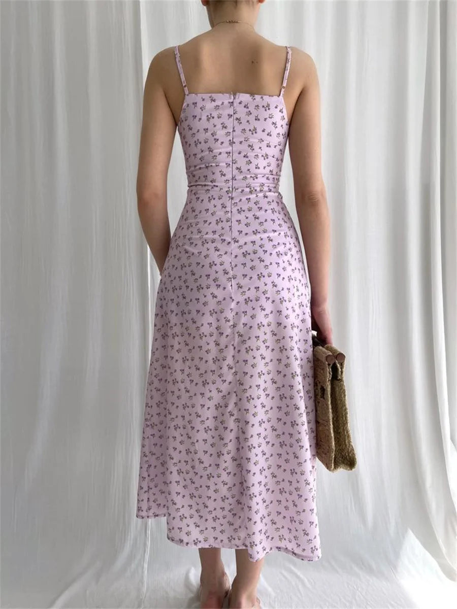 Dames Elegante Bloemenprint Zomerjurk | Midi