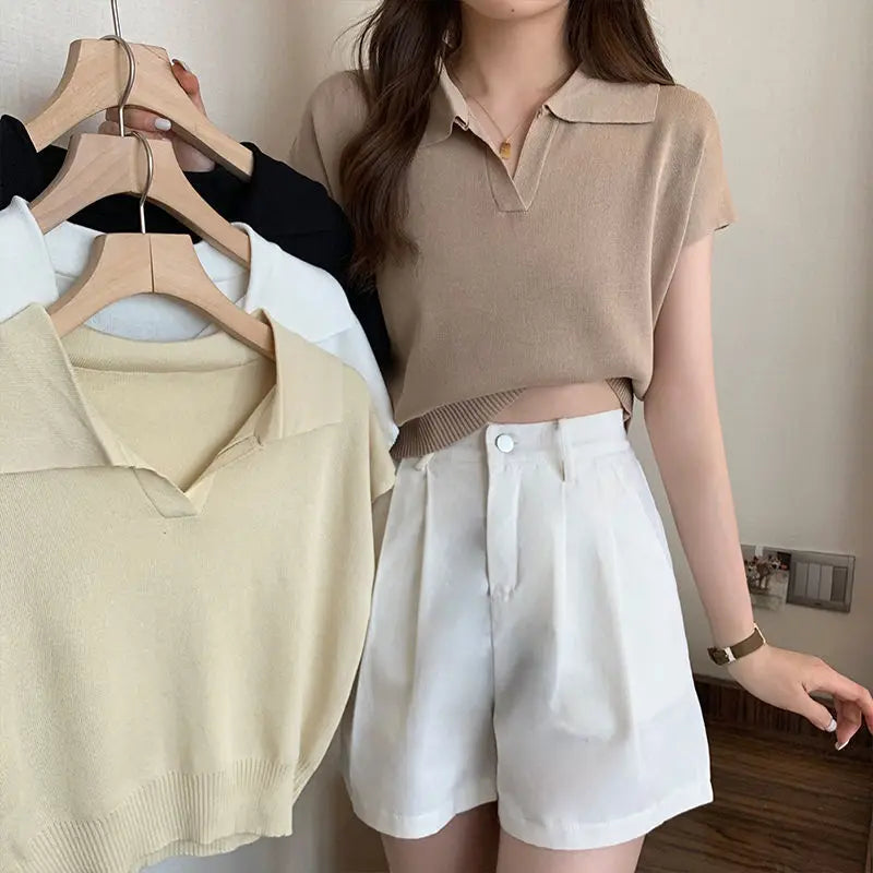 Dames Elegante Zomer Poloshirt | Kort, Lichtgewicht