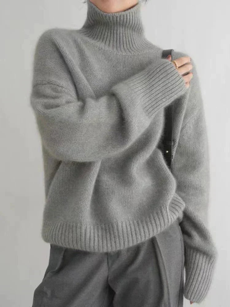 Dames Oversized Pullover | Rollkraag, Lang