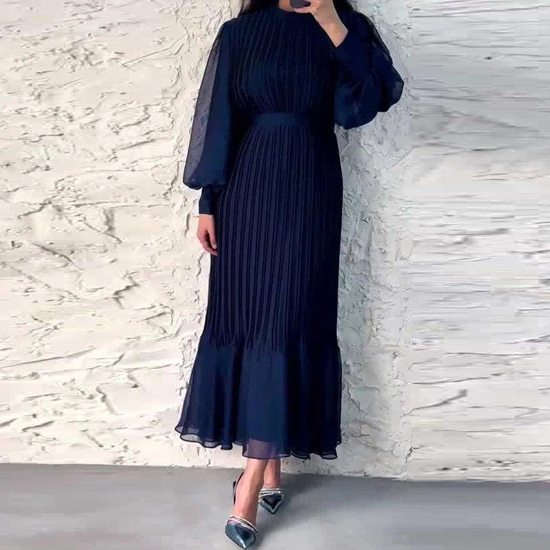Dames Elegante geplisseerde avondjurk | Maxi