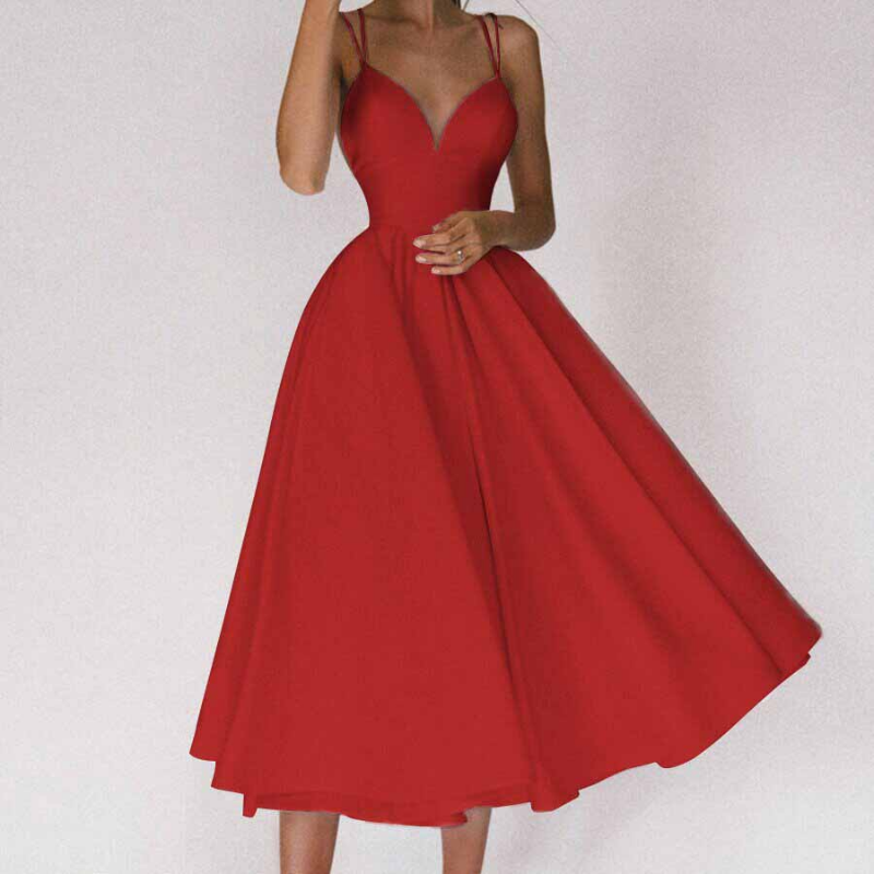 Dames Elegante A-lijn Zomerjurk | Midi