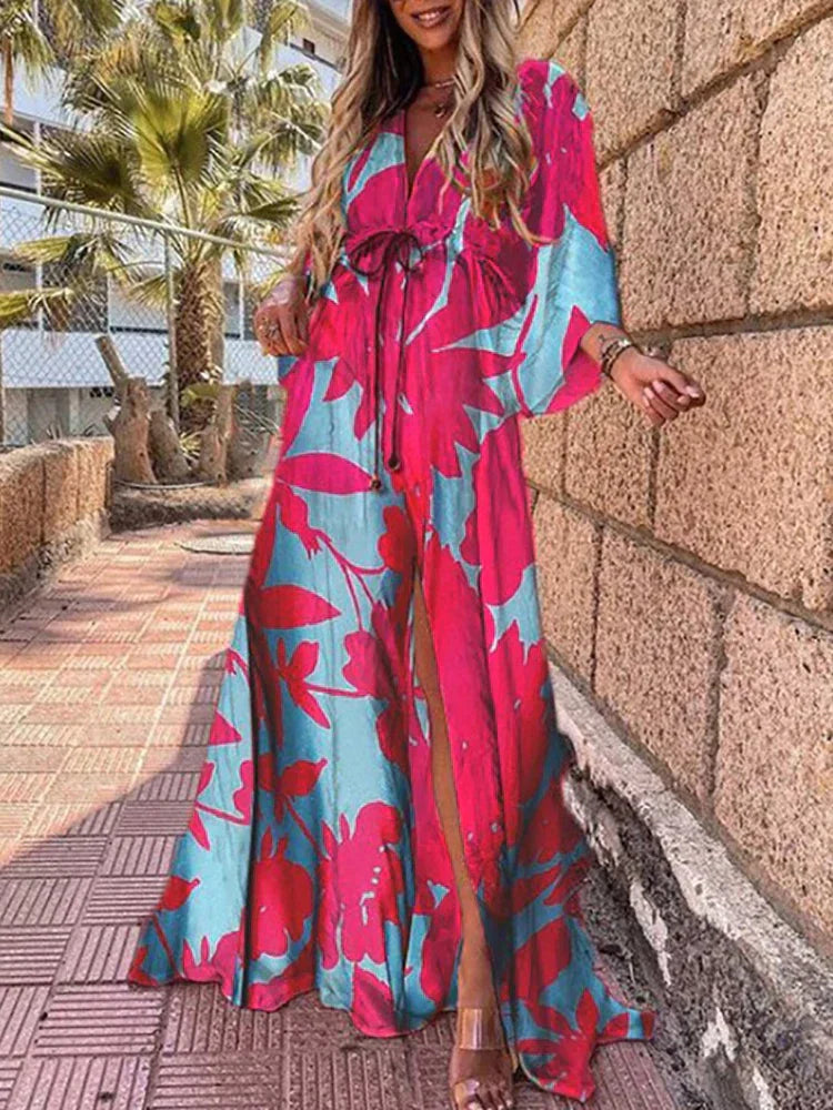 Abito estivo leggero da donna con motivo colorato | Maxi