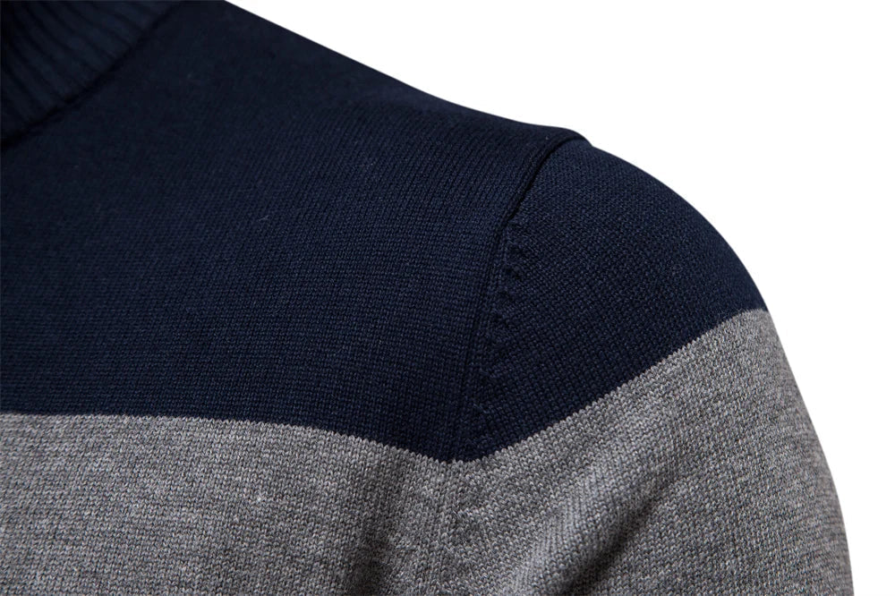 Heren Gestreepte Pullover | Korte Ritsstijl
