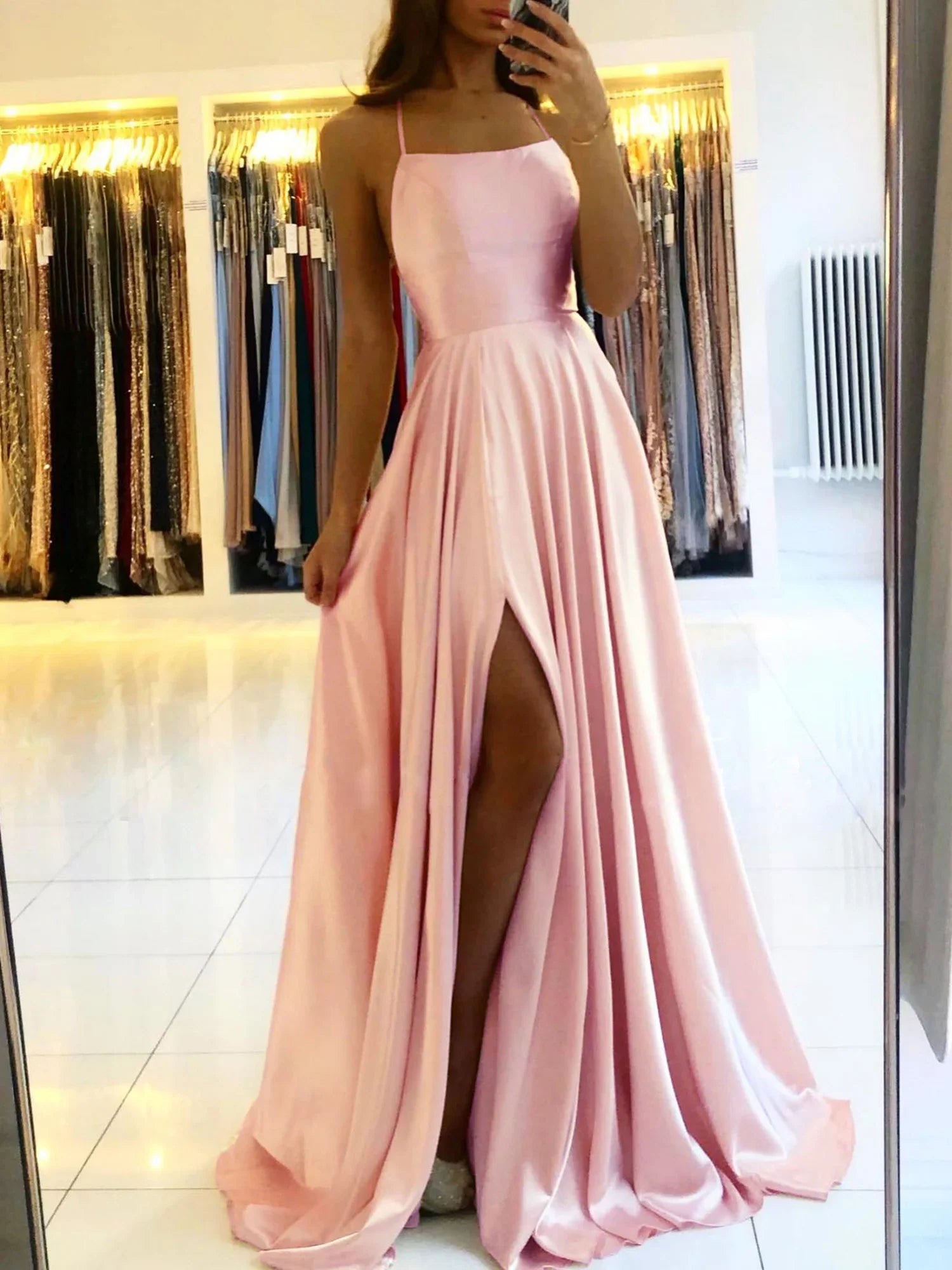 Dames Satijnen Elegante Avondjurk | Maxi