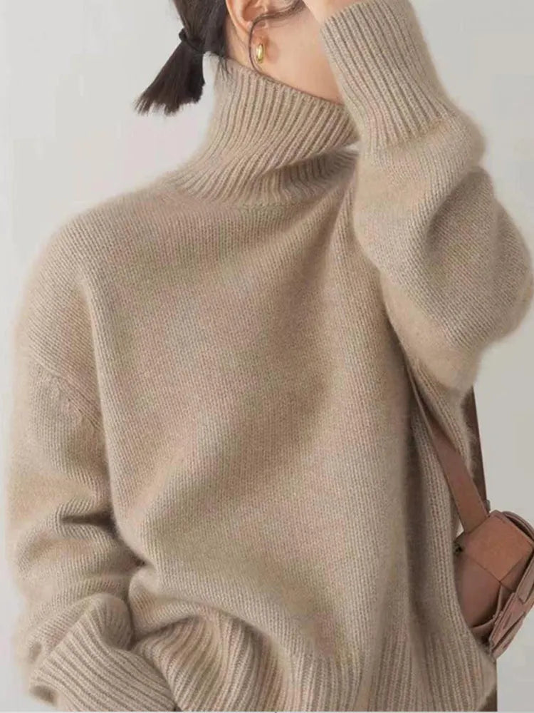 Dames Oversized Pullover | Rollkraag, Lang