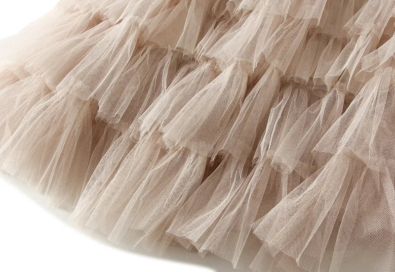 Dames Tulle geplooide rok | Lang