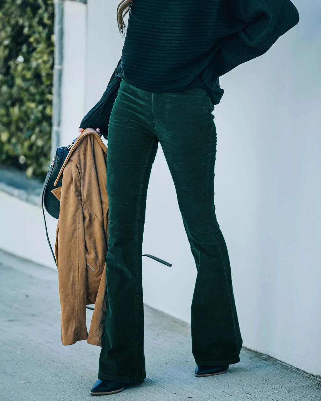 Dames Herfst Corduroy Broek | Lang, Uitlopend
