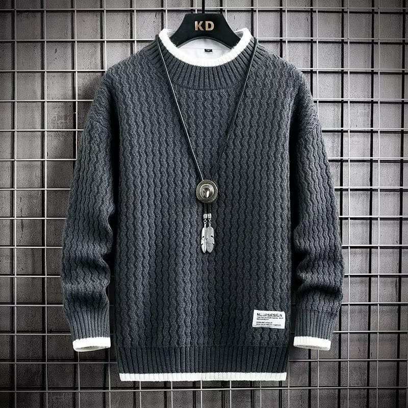 Heren Geblokte Pullover | Warme Rollkraagstijl
