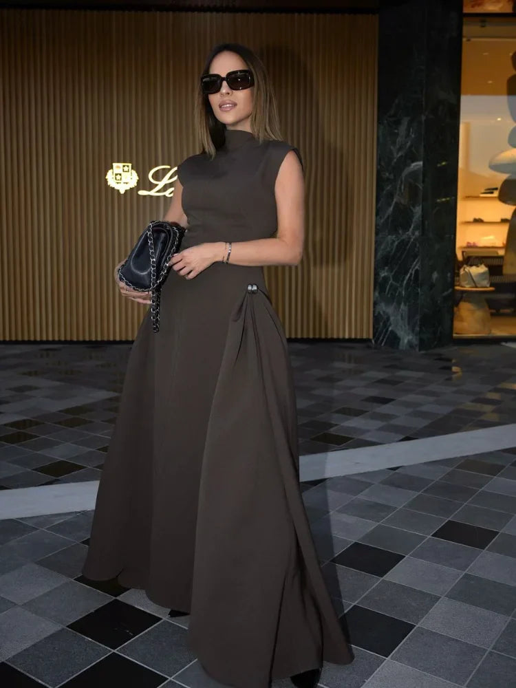 Dames Elegante Abendkleid met hoge kraag | Maxi