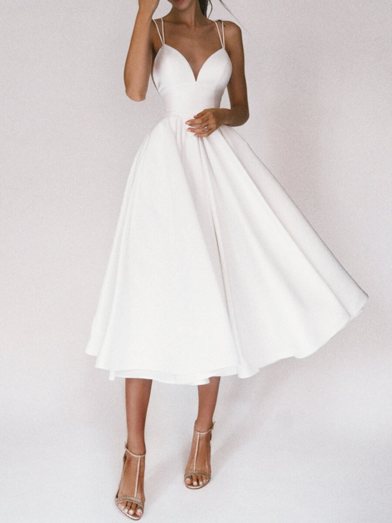 Dames Elegante A-lijn Zomerjurk | Midi