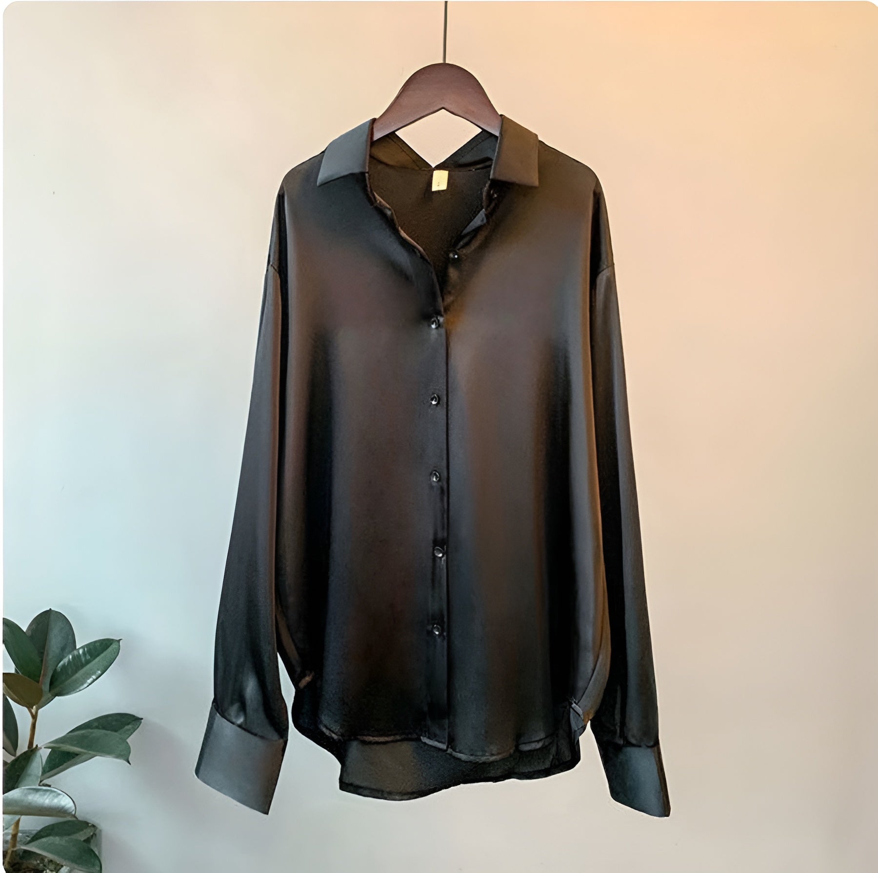 Dames Satijnen Blouse | Elegant en Langarm