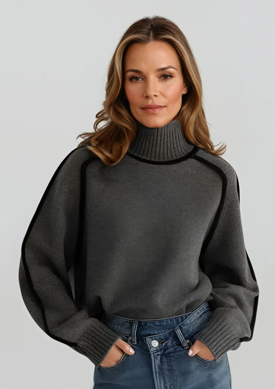 Dames Rollkraag Pullover | Lang, Strak Afgelijnd