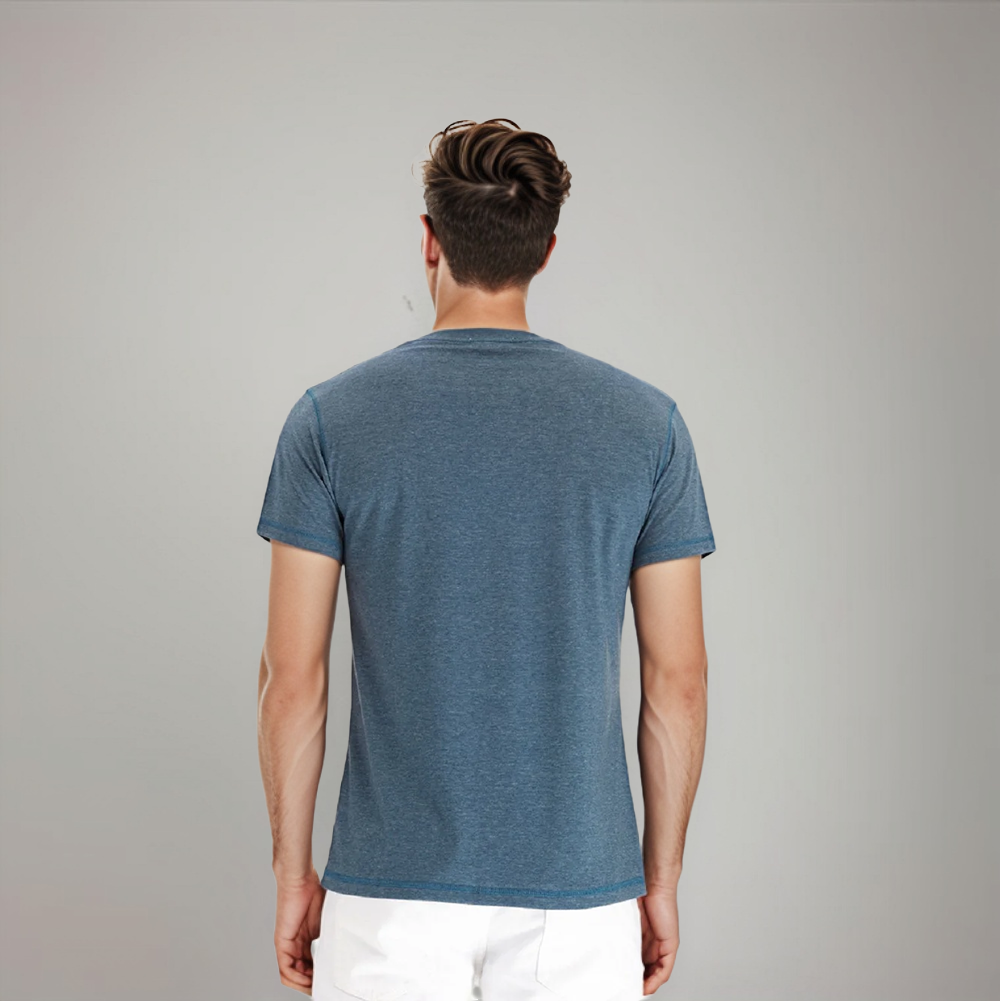 Heren Stehkragen T-shirt | Kort Model
