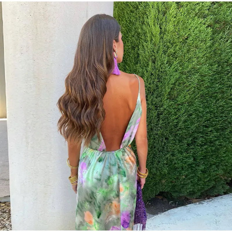 Dames Satijnen Zomerjurk | Maxi