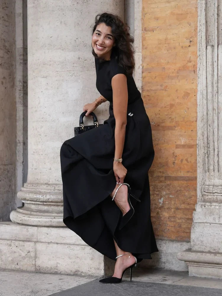 Dames Elegante Abendkleid met hoge kraag | Maxi