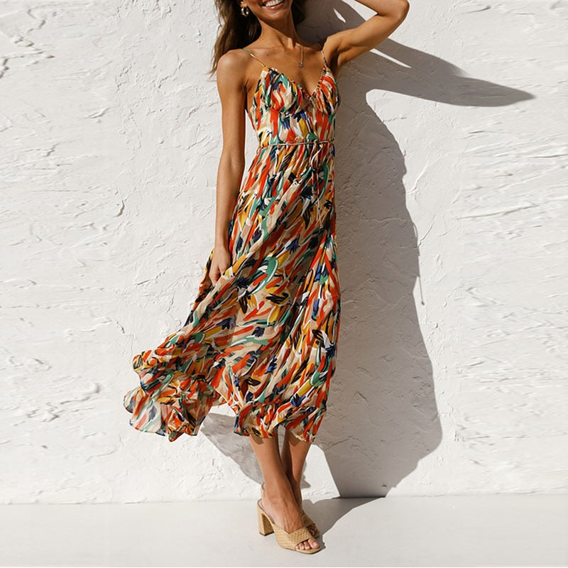 Dames Luchtige Strandjurk | Midi