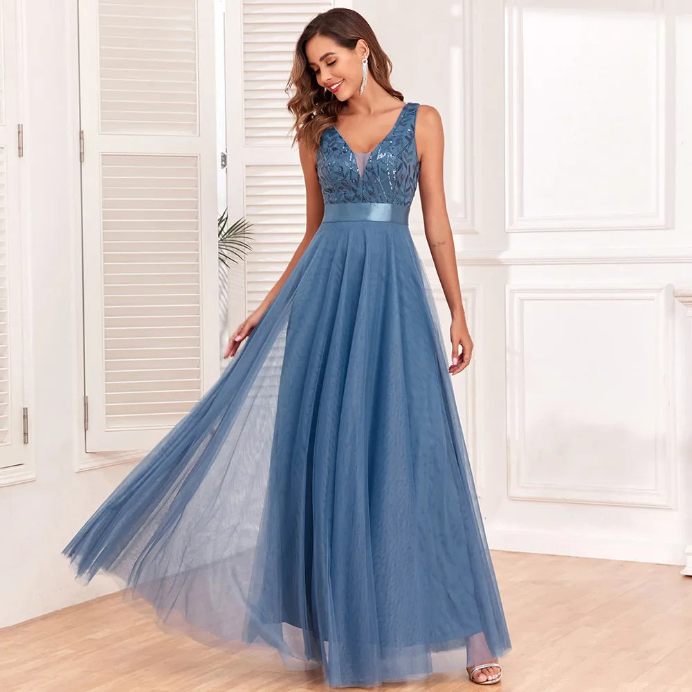 Dames Chiffon Elegante Avondjurk | Maxi