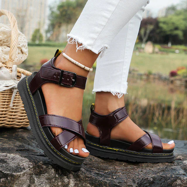 Dames Zomer Sandalen | Plateau, Gesp