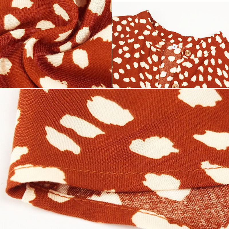 Dames elegante zomerjurk | Midi Luipaard Polka Dot Jurk