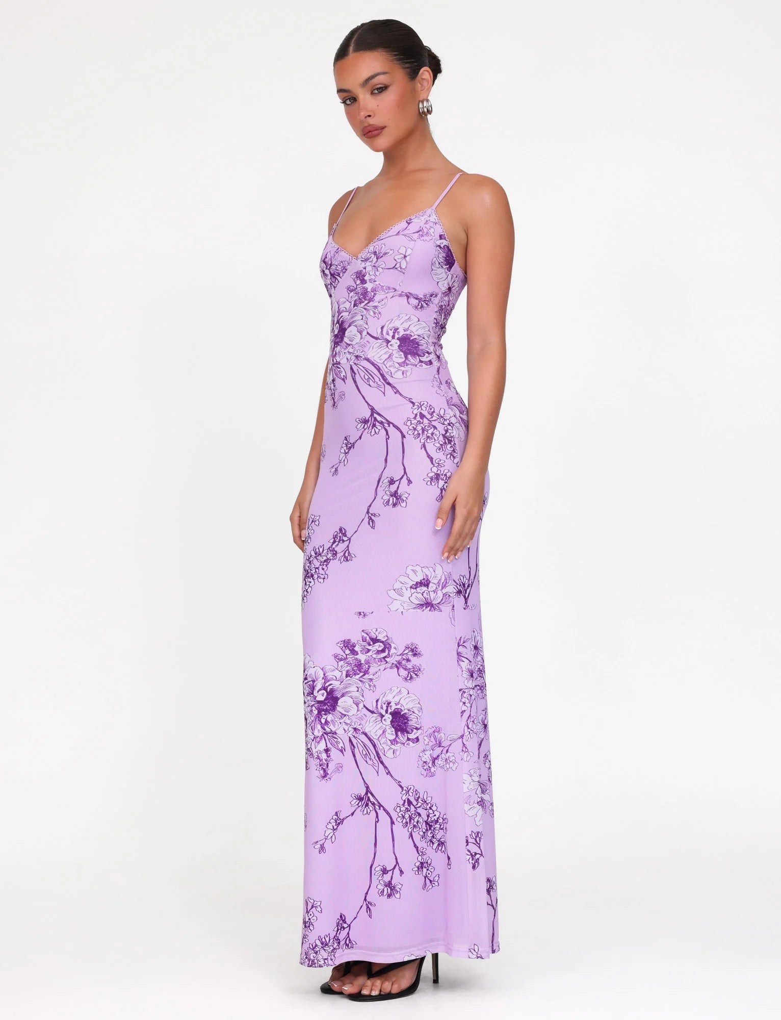 Dames Gala Bloemenjurk met Spaghettibandjes | Maxi