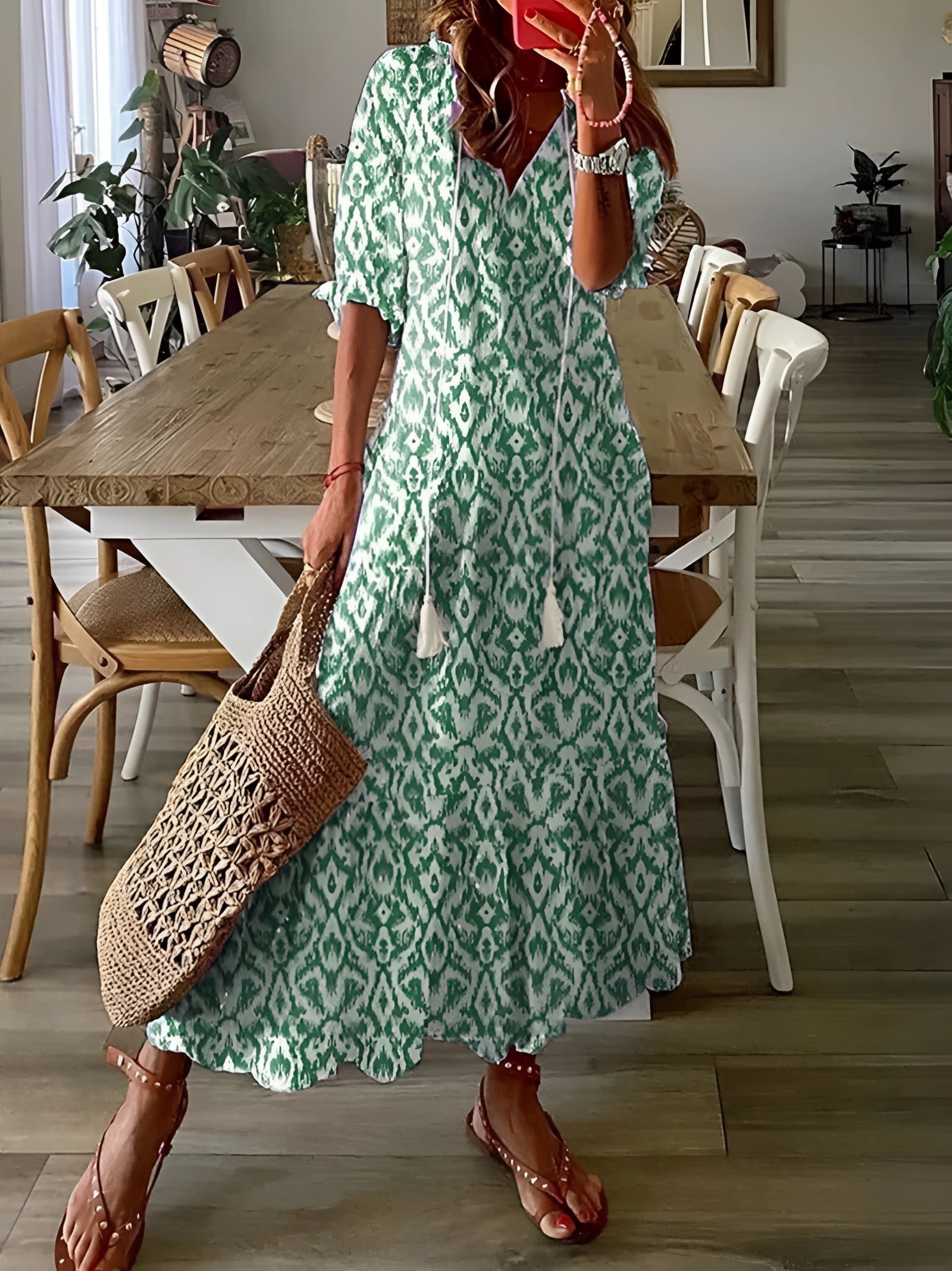 Diana | Dames Luchtige Bloemen Zomerjurk | Maxi