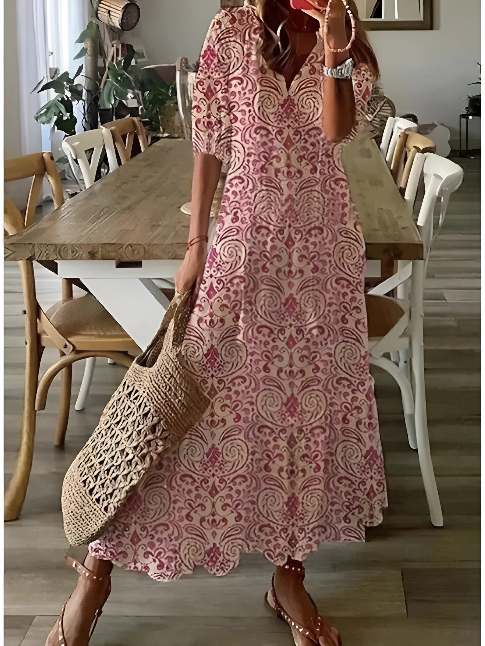 Diana | Dames Luchtige Bloemen Zomerjurk | Maxi