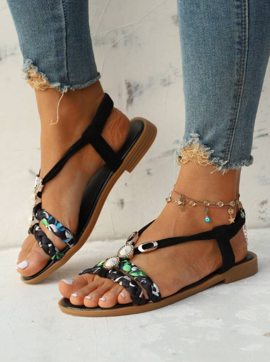 Dames Elegante Sandalen | Gevlochten Bandjes