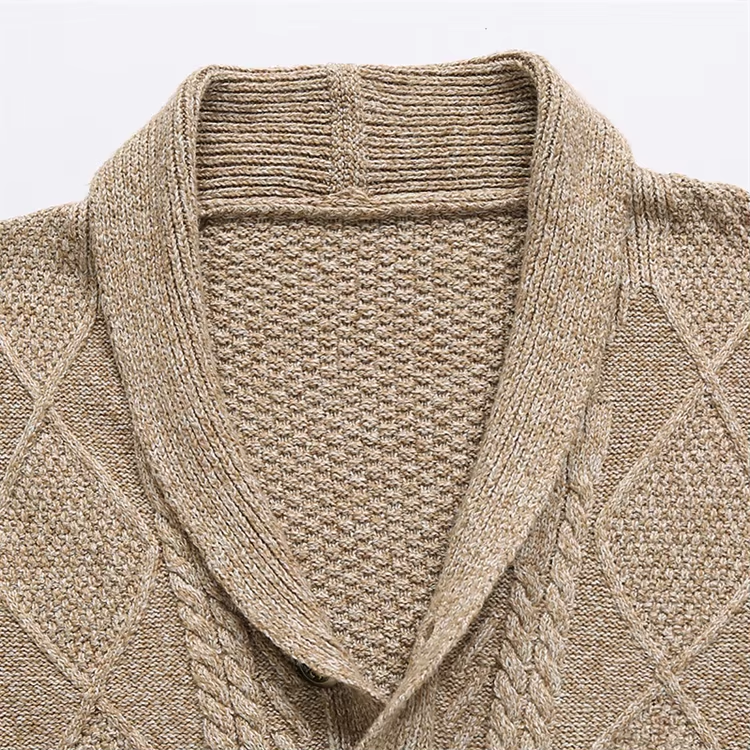 Heren Klassieke Herfst Strickjacke | Sjaalkraag, Lang