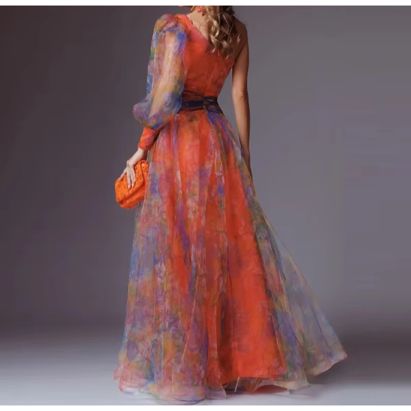 Dames Elegante Chiffon Avondjurk | Maxi