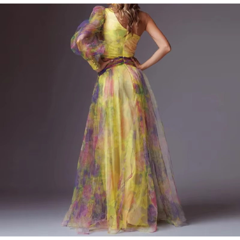 Dames Elegante Chiffon Avondjurk | Maxi