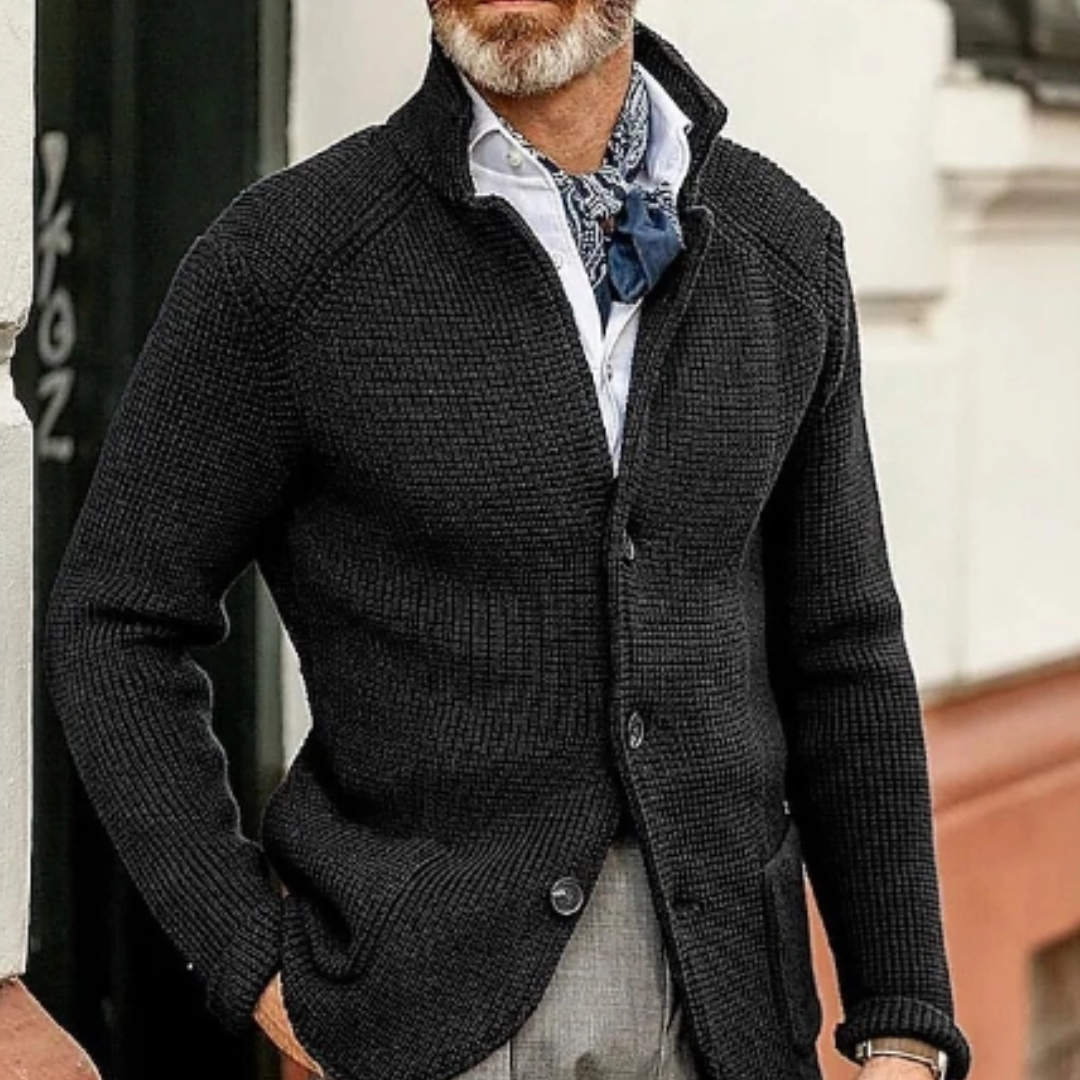 Heren Klassieke Strickjacke Winter | Lang, Fijngebreid