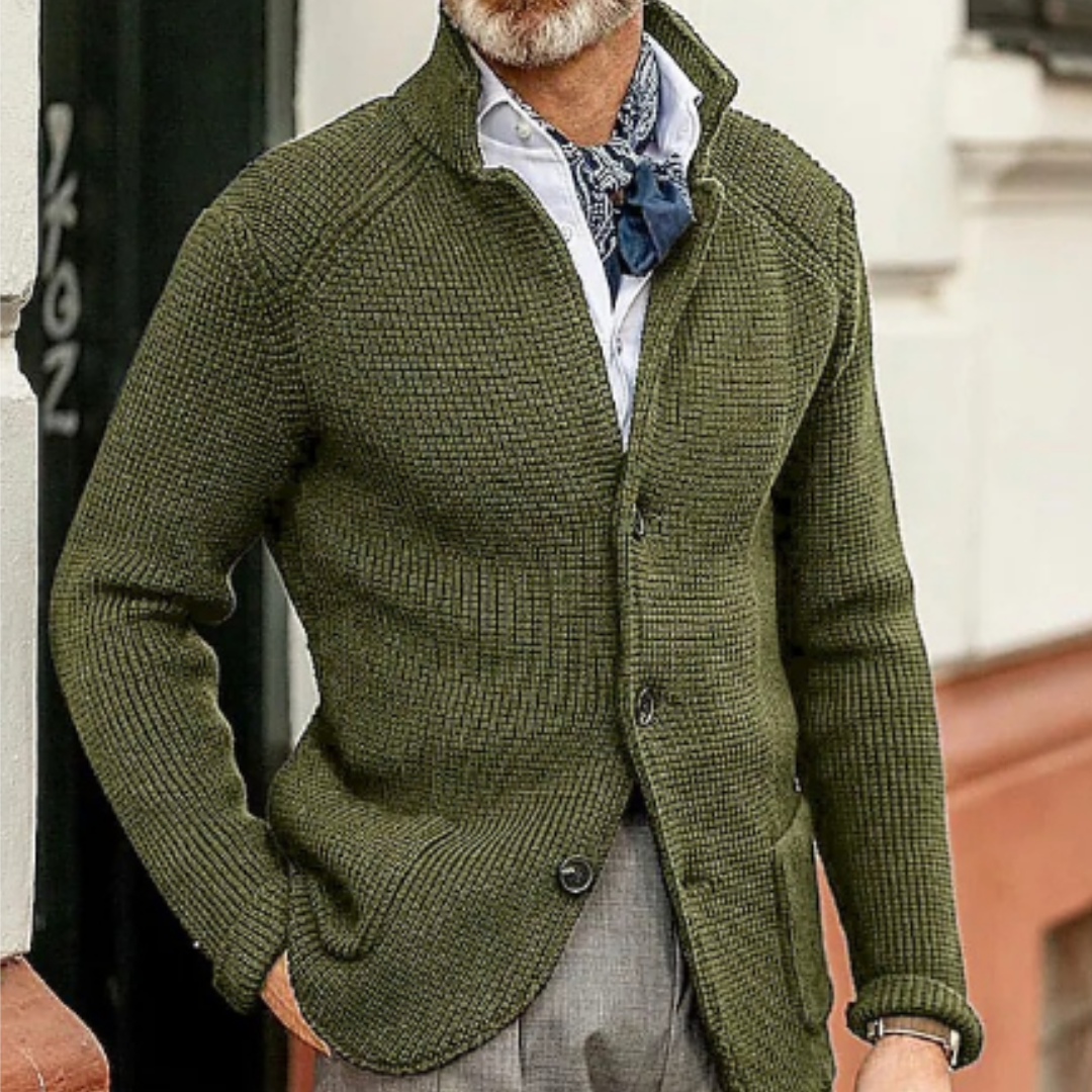 Heren Klassieke Strickjacke Winter | Lang, Fijngebreid