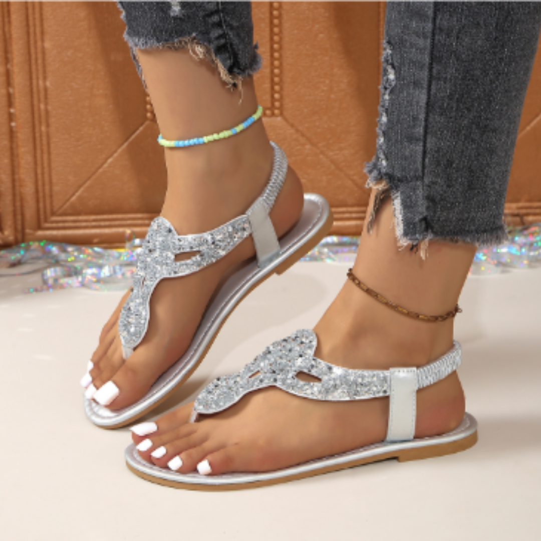 Dames Glinsterende Sandalen | Riemsluiting