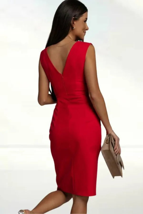 Abito da cocktail elegante da donna con spacco | Midi