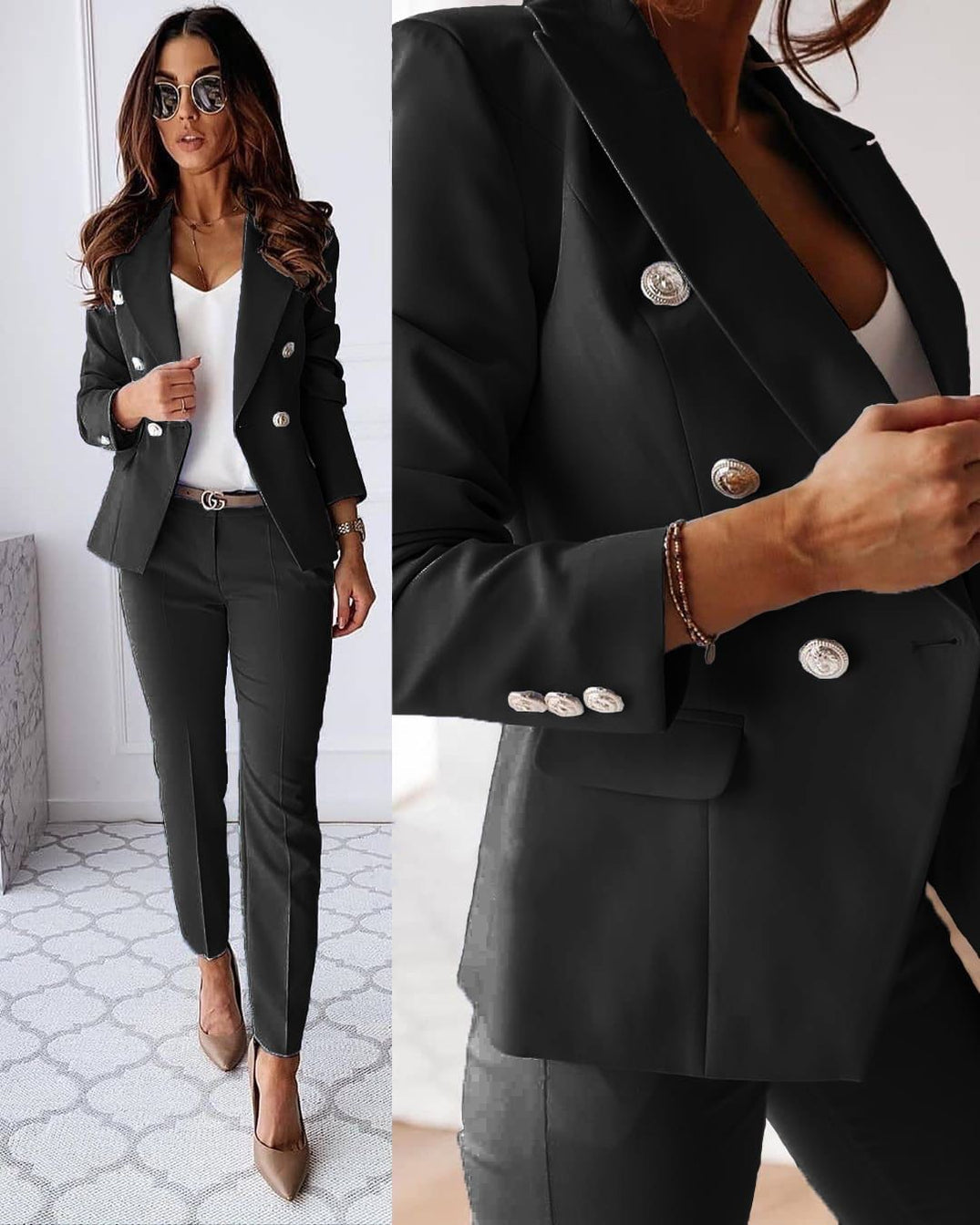 Blazer Dames | Elegante Zakelijke Blazer met Knopen
