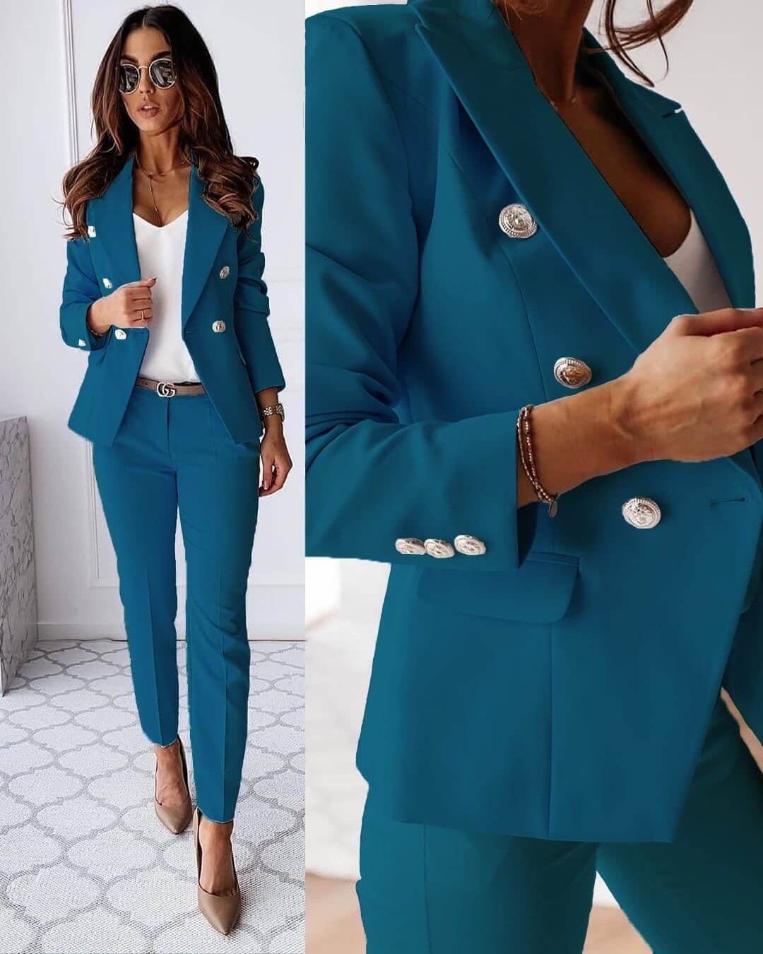 Blazer Dames | Elegante Zakelijke Blazer met Knopen