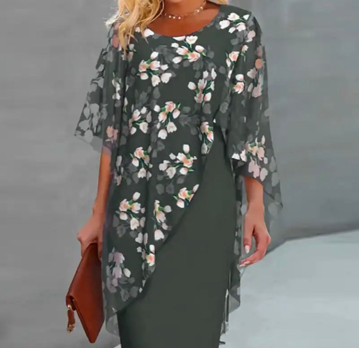 Dames Elegante Chiffon Bruiloftsgast Jurk | Midi