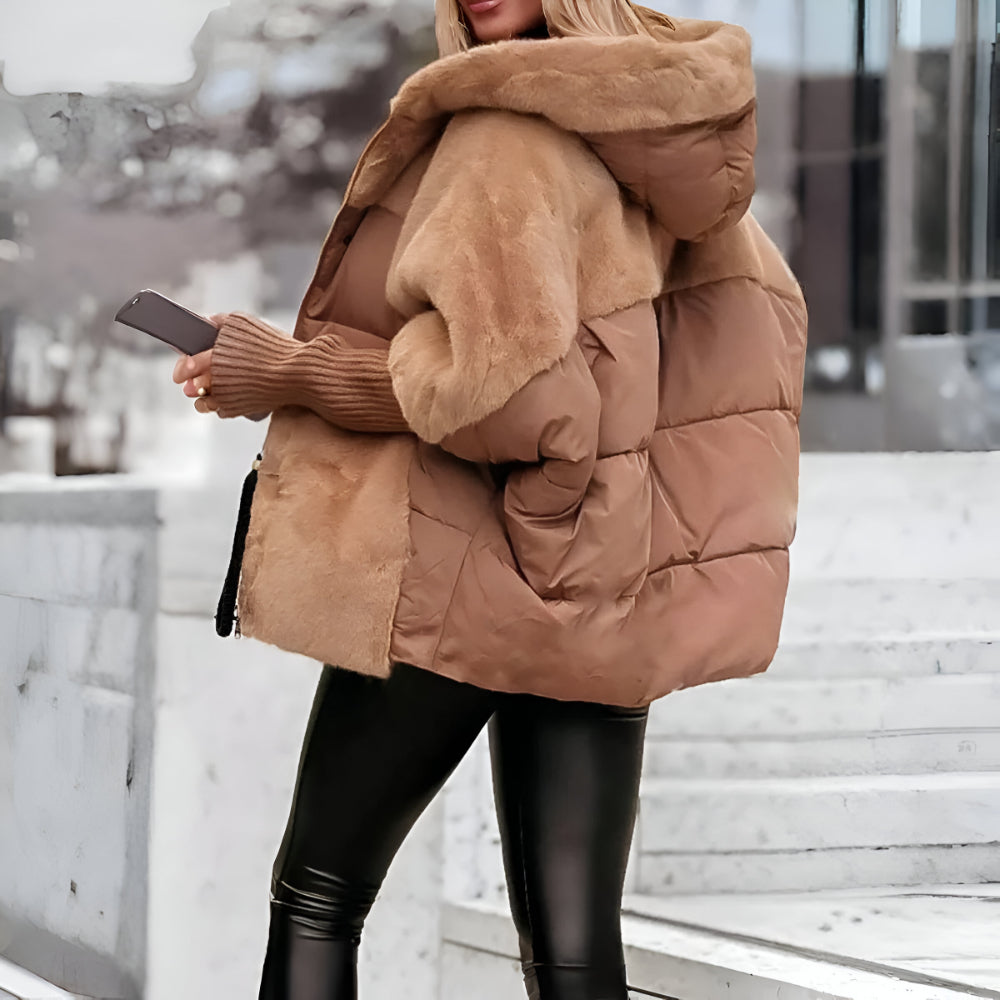 Dames Oversized Gewatteerde Winterjas – Warm Capuchon
