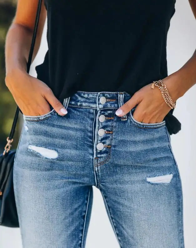 Dames Skinny Jeans | Knoop