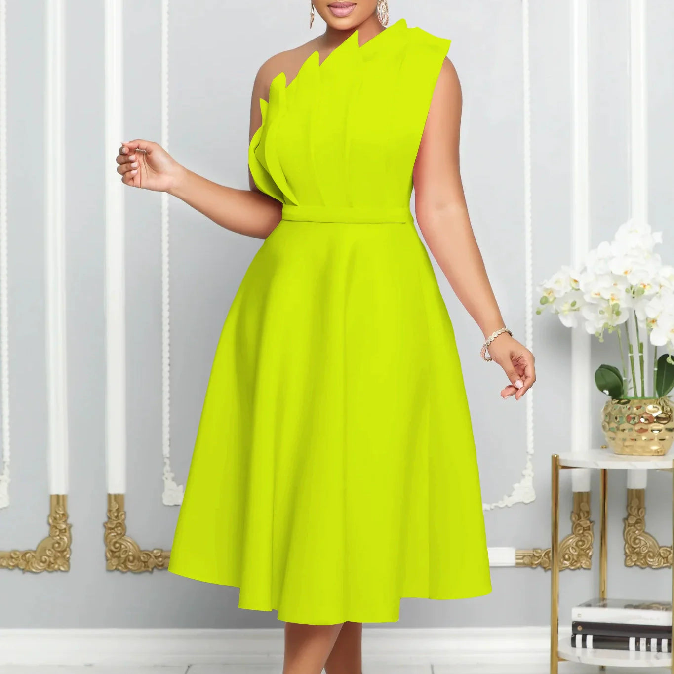 Dames Elegante asymmetrische zomerjurk | Midi