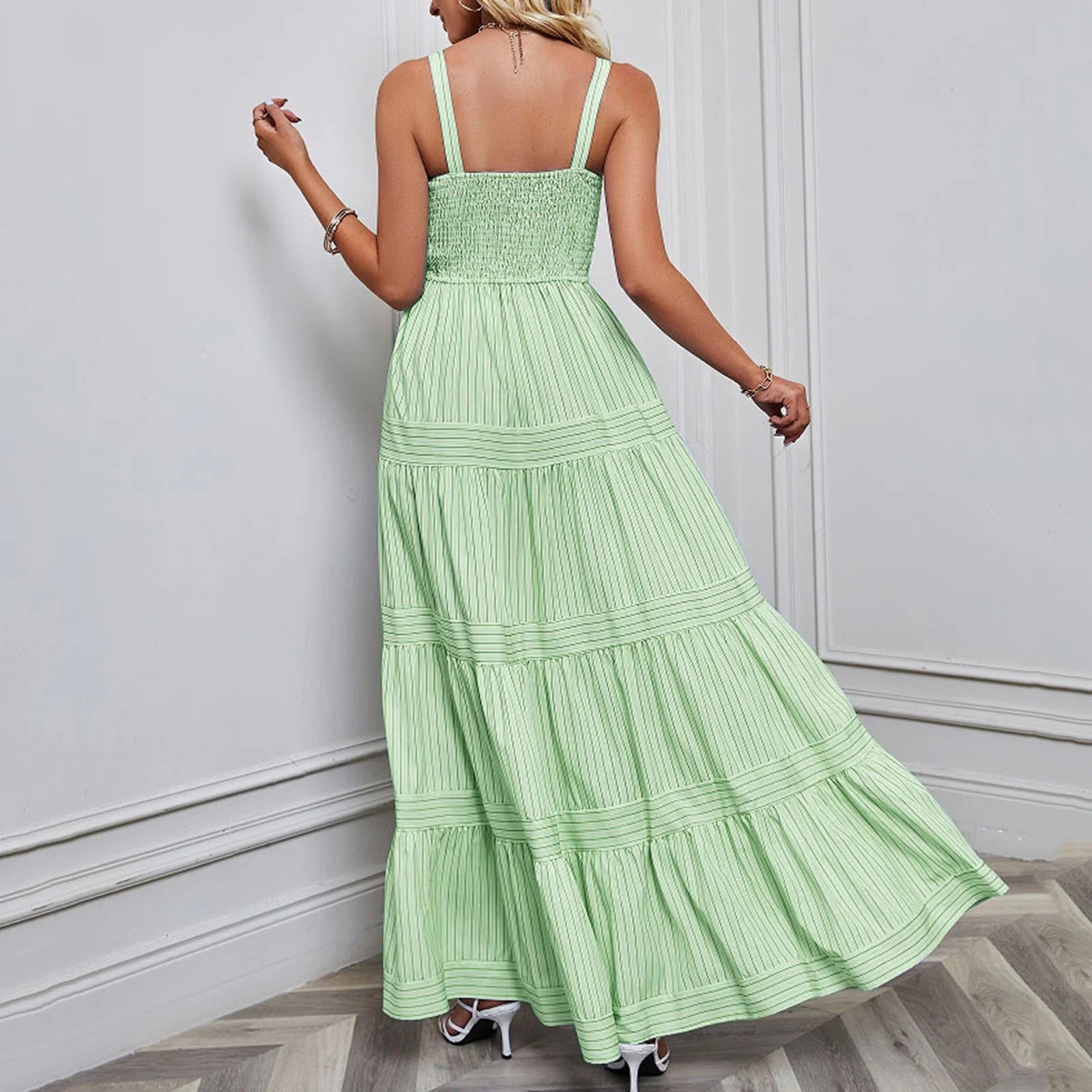 Dames Luchtige geplooide zomerjurk | Maxi