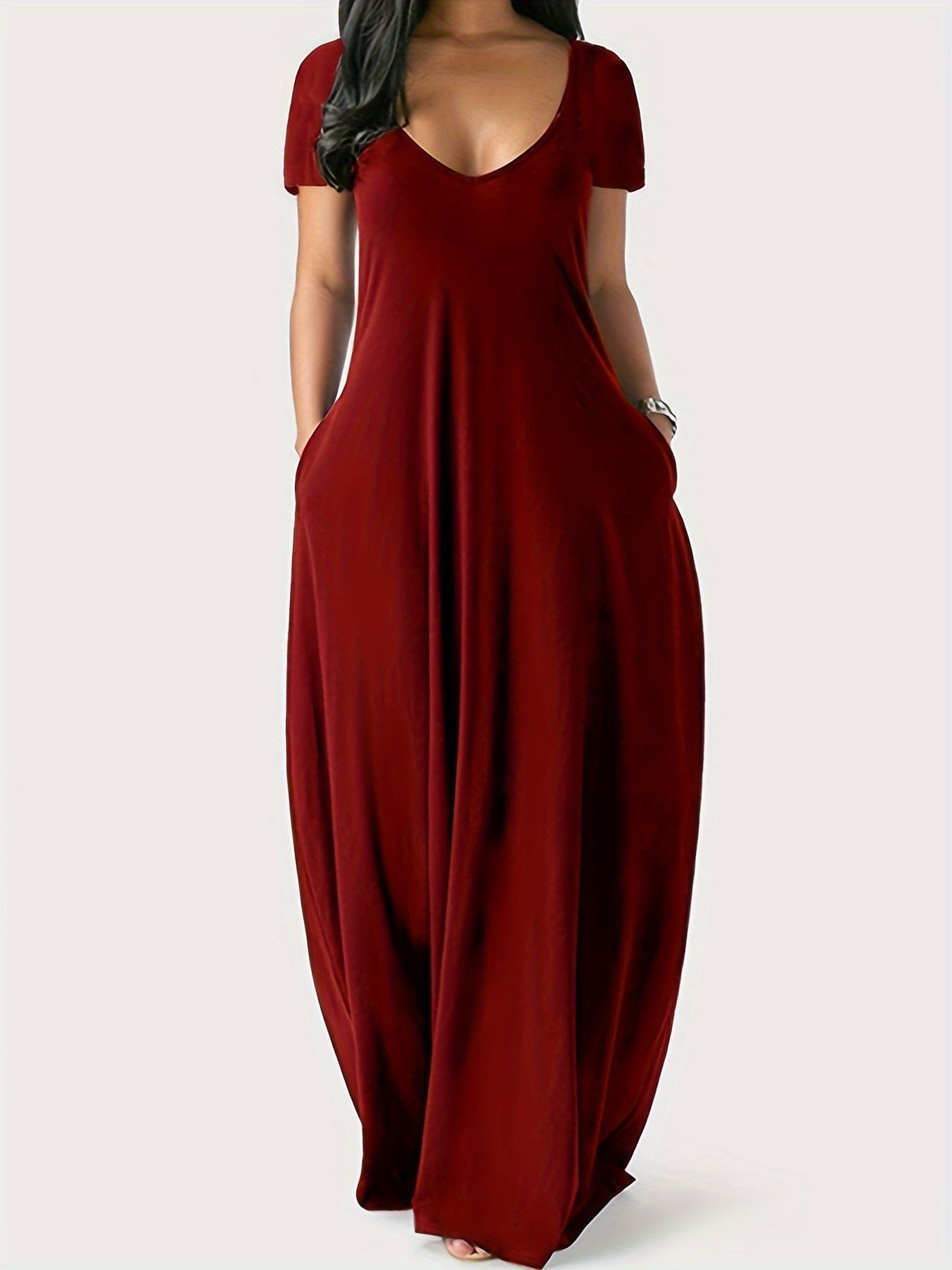 Abito estivo elegante da donna con scollo a V e leggero | Maxi