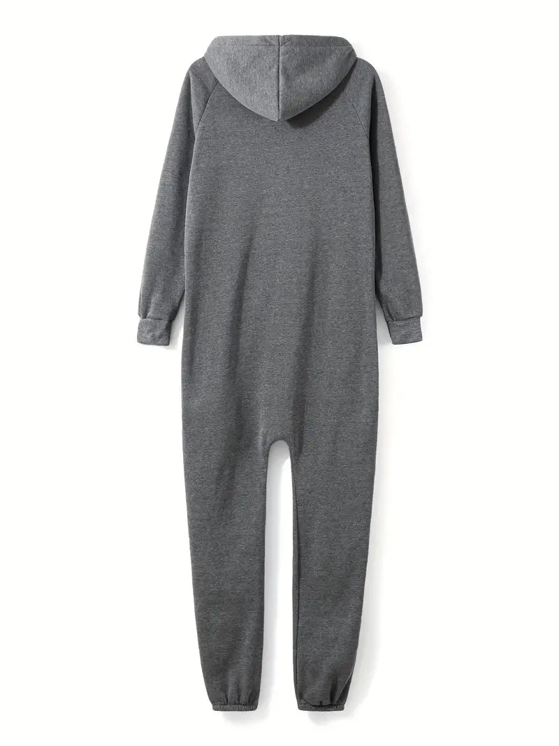 Heren comfortabele onesie trainingspak | Met capuchon ritssluiting