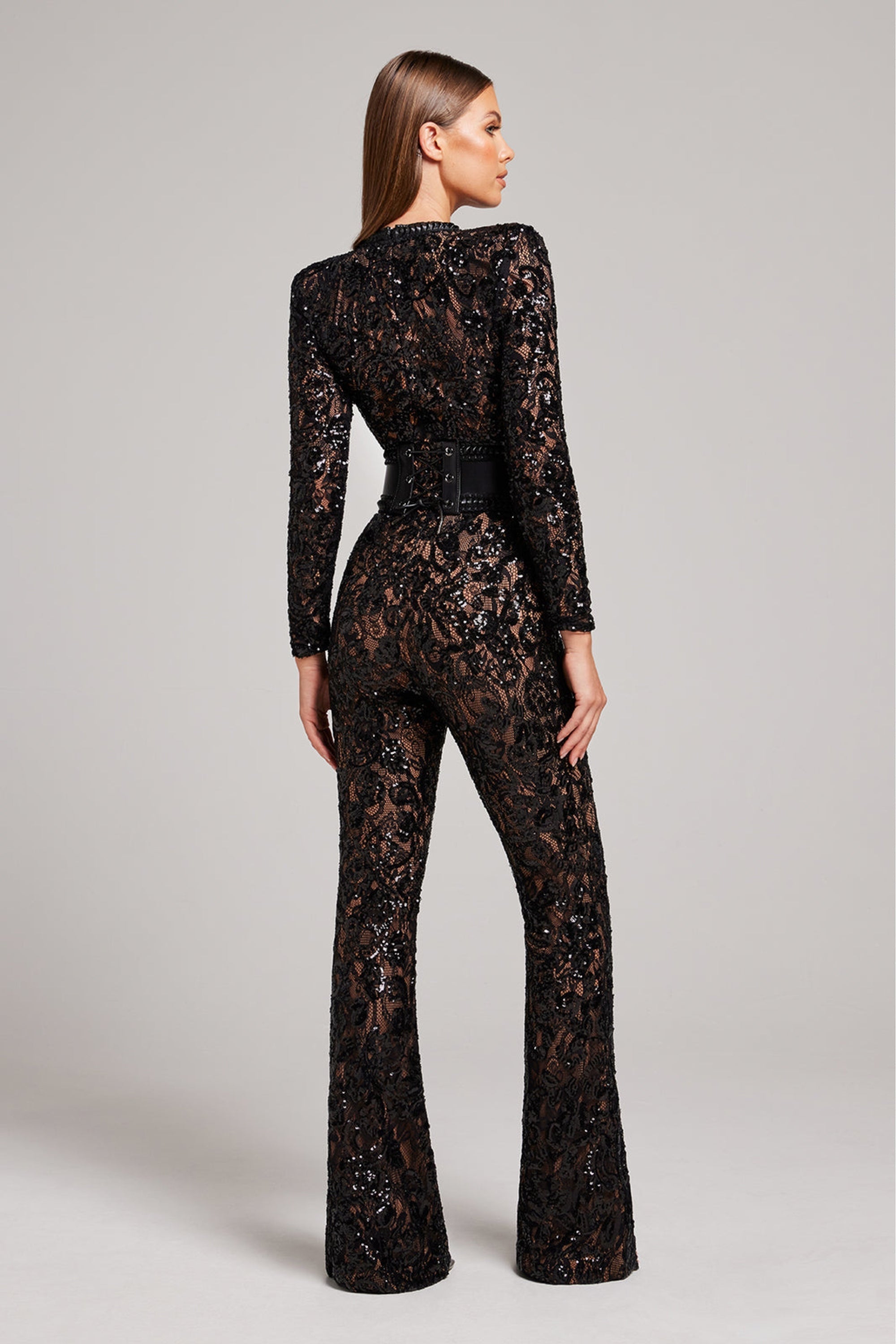 Dames glitter jumpsuit | Feestelijk gala ontwerp