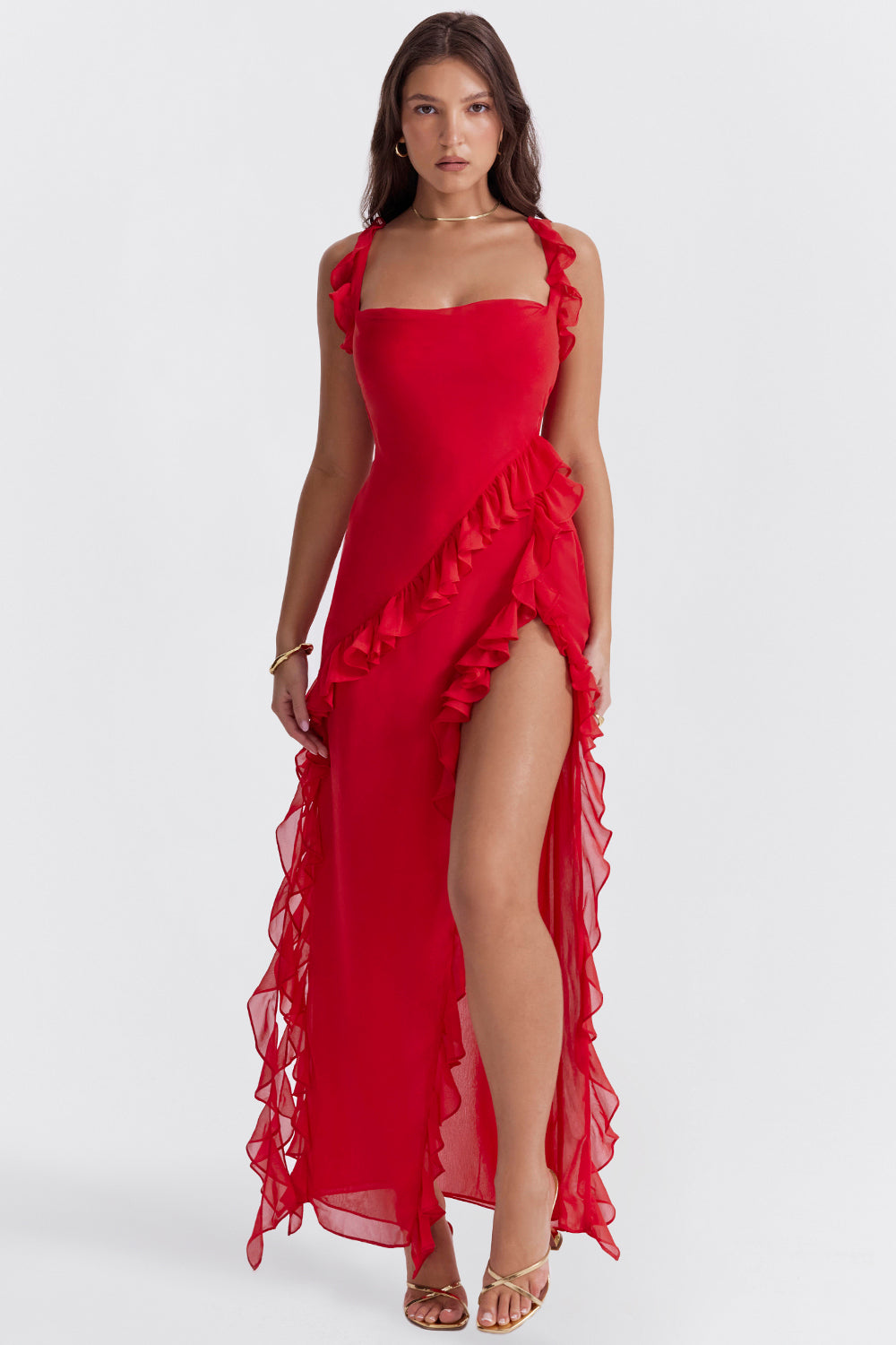 Dames Luxe Chiffon Avondjurk | Maxi