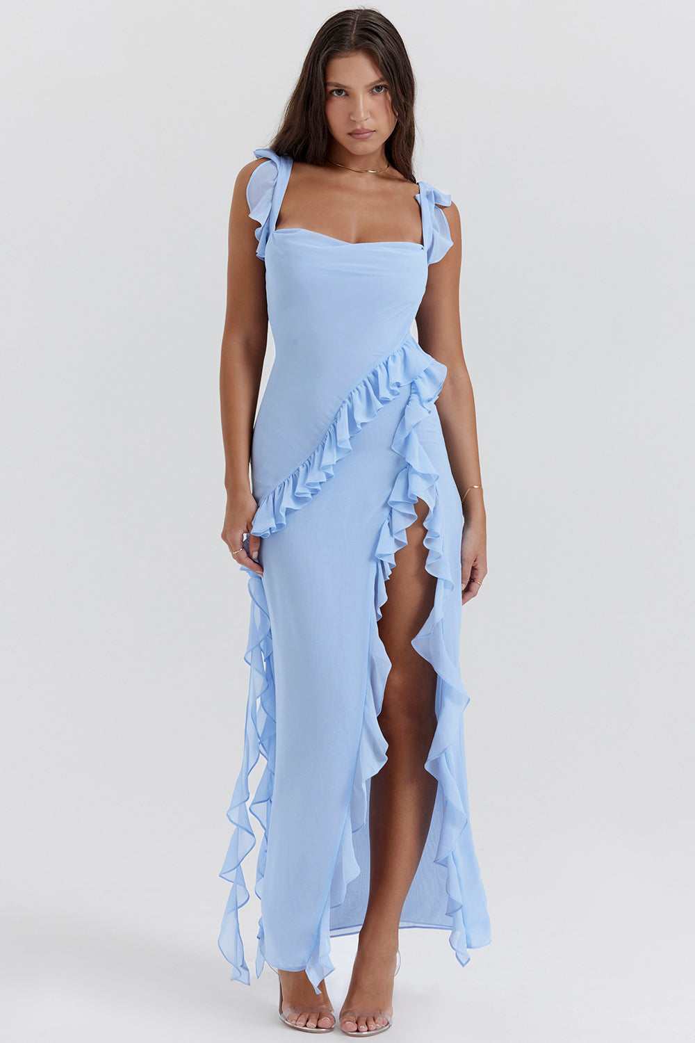 Dames Luxe Chiffon Avondjurk | Maxi