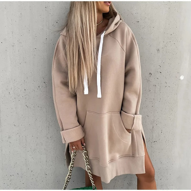 Dames Oversize Zomer Sweatshirt Jurk | Kapuzen, Lang