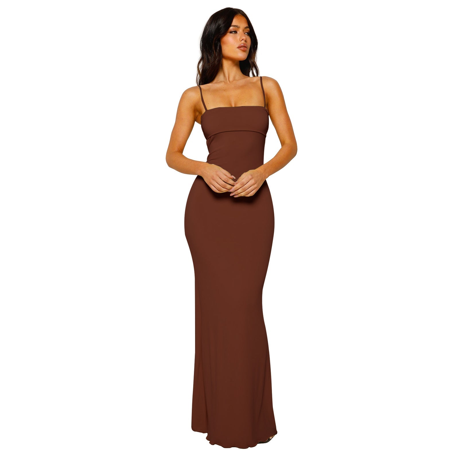 Dames Elegante avondjurk met spaghettibandjes | Maxi